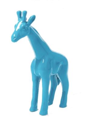 Statue Girafe en Résine Bleu Ciel - 50cm