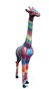  Sculpture en Résine Girafe Multicolore - 210cm