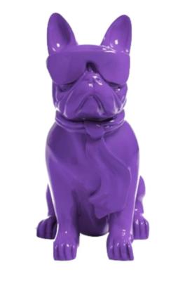 Statue en Résine Bulldog Français Karl Violet - 80cm