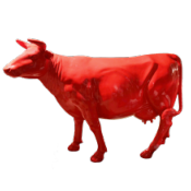 Sculpture Vache Grandeur Nature En résine Rouge - L 225cm