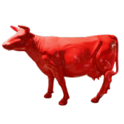 Sculpture Vache Grandeur Nature En résine Rouge - L 225cm