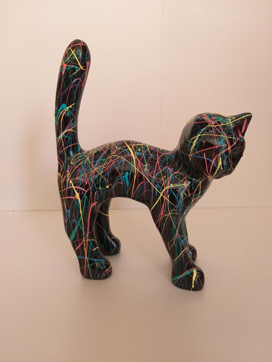 Statue Resine Chat Street Art H 45 Cm Livraison Gratuite