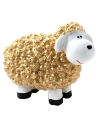 Statue en résine d'un Mouton Fun Gold - 40cm