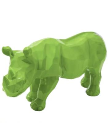 Statue en résine Rhinoceros Origami Vert - 110cm