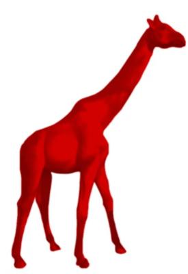 Sculpture en Résine d'une Girafe Rouge - 340cm