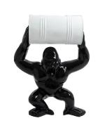 Statue en résine Gorille Bidon Noir et Blanc - 100cm