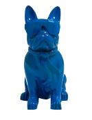 Statue en Résine Bulldog Français Karl Bleu - 35cm