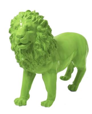 Sculpture Lion Design Vert - L 100cm