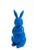 Sculpture Lapin design en résine Bleu - H 55cm