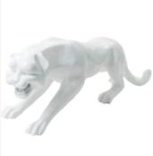 Statue en résine Panthere Blanc  - L 110cm