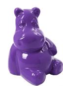 Sculpture hippopotame assis Violet XXL - 100cm
