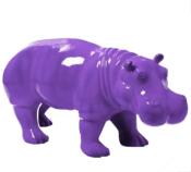 Sculpture Hippopotame En résine Violet - 100cm