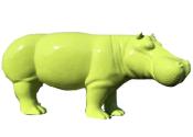 Statue Design en résine Hippopotame XXL Vert- L 180 cm