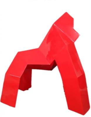 Sculpture en résine Gorille Origami Rouge - 170cm