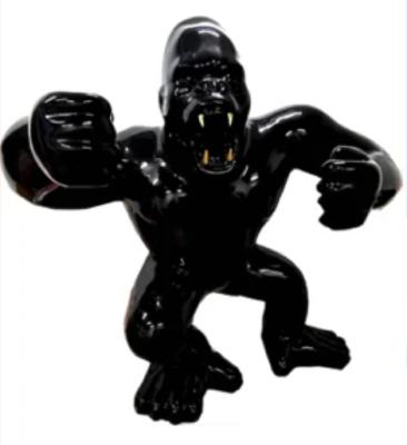 Statue en Résine Gorille Noir et Or - 120cm 