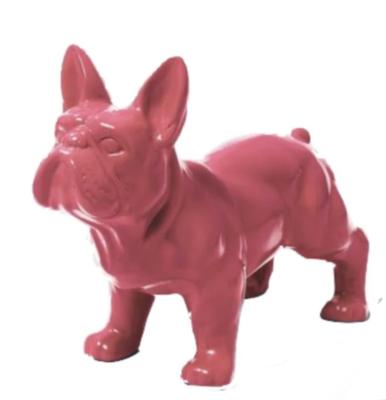 Statue en résine Bulldog Français Rose - 45 cm