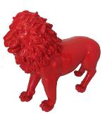 Sculpture Lion design Rouge - L 100cm