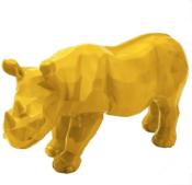 Statue en résine Rhinoceros Origami Jaune - 110cm