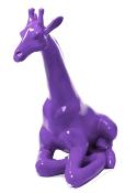 Statue en Résine Girafe Assise Violet- 90cm