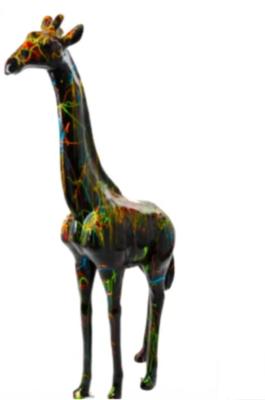  Sculpture en Résine Girafe Splash Noir - 210cm