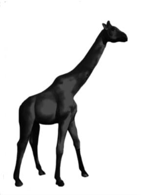 Sculpture en Résine d'une Girafe Noir - 340cm