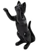 Statue En Résine Chat Debout Noir - 55cm