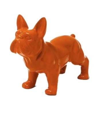 Statue en résine Bulldog Français Orange - 45 cm