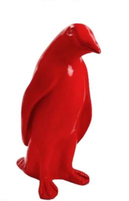 Statue en résine Pingouin Rouge - H 40cm