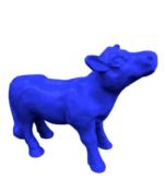 Statue Veau en résine Bleu - 70 cm