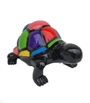 Statue en résine d'une Tortue Multicolore  Noir - L 50cm