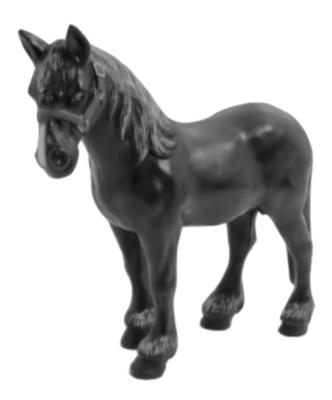 Statue Cheval Noir en résine - H 50cm