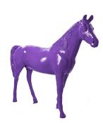 Sculpture Cheval coloré en Résine Violet - 220cm