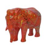 Sculpture en résine Éléphant Splash Orange - 30cm