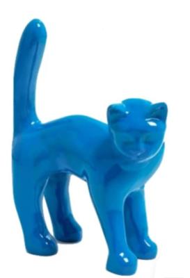 Sculpture En Résine Chat Bleu - 105cm