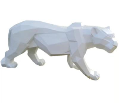 Statue en résine Panthere Origami Blanc - L 65cm