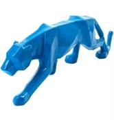 Statue en résine Panthere Origami Bleu - L 50cm