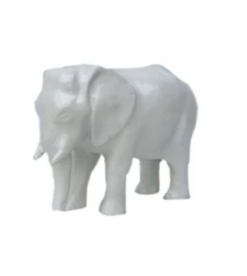 Sculpture en résine Éléphant Blanc - 30cm