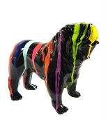 Statue Bulldog anglais en résine Trash Noir - 60cm