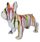 Statue en résine Bulldog Français Trash Blanc - 45 cm