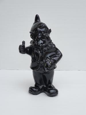 Statue en résine d’un Nain Pouce Levé Noir  - H 33 cm