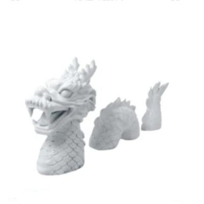Sculpture en résine Dragon Blanc - L 135cm