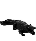 Statue en Résine d'un Crocodile Noir L-70cm