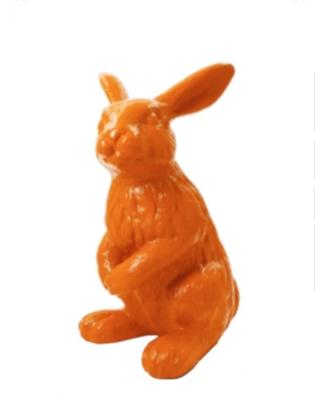 Lapin Statue En Résine Orange - H 115 cm