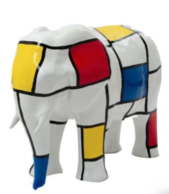 Sculpture en résine Éléphant Mondrian - 80cm