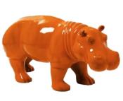 Sculpture Hippopotame En résine Orange - 100cm