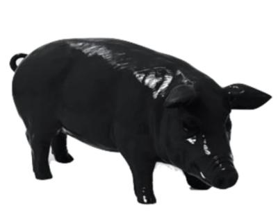 Statue en résine Cochon Noir - L 100 cm