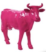 Statue en résine d'une Vache Rose - 140 cm
