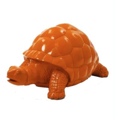 Statue en Résine d'une Tortue Orange - L 110cm