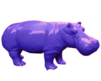 Statue Design en résine Hippopotame XXL Violet - L 180 cm