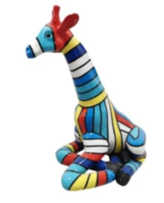 Statue en Résine Girafe Assise Multicolore 2 - 90cm